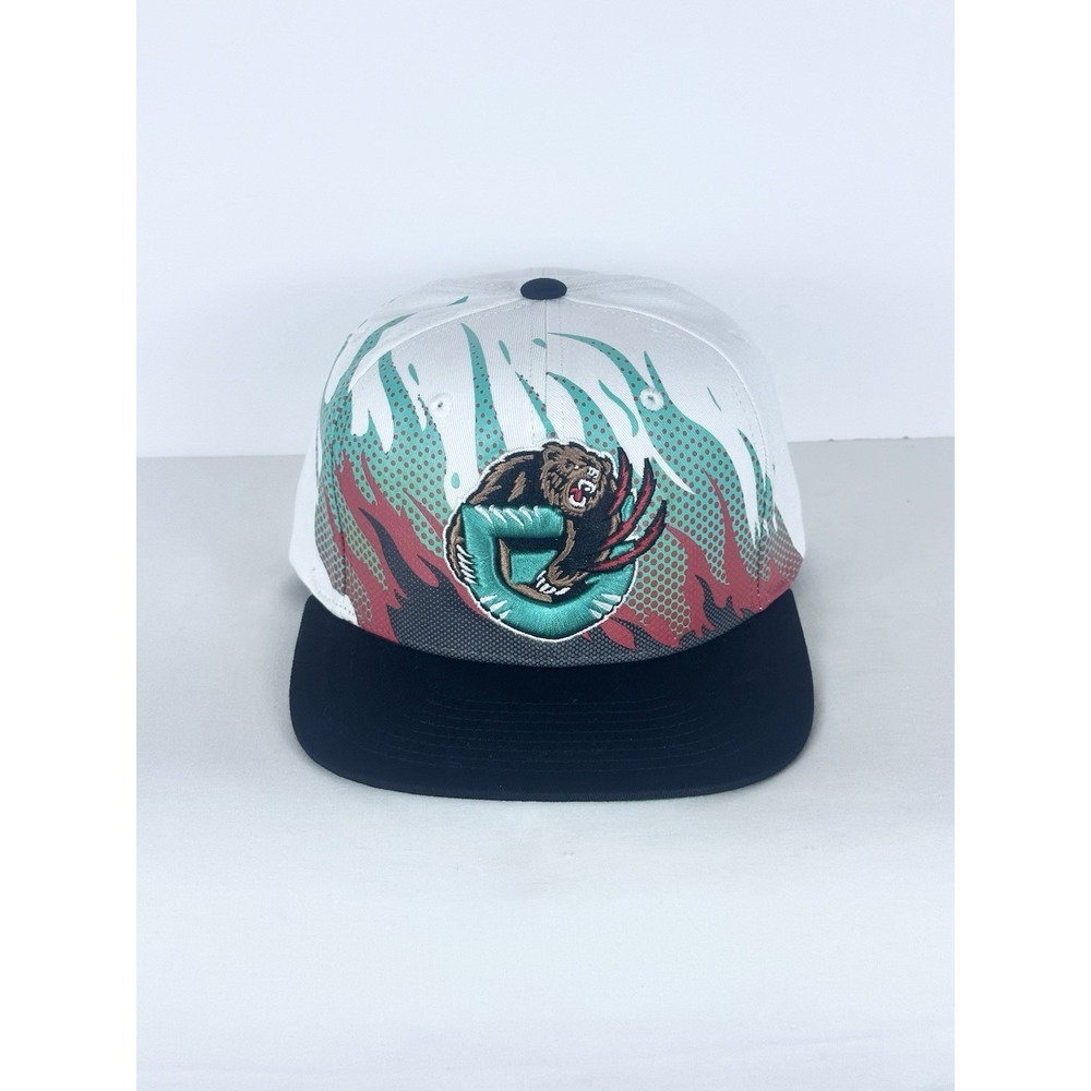 Vintage Vancouver Grizzlies Mitchell & Ness Hot Fire SnapBack Hat Cap NBA Y2K